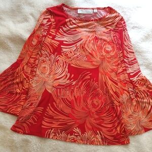 Simonton Says Boho Floral Long Sleeve Top Shirt M